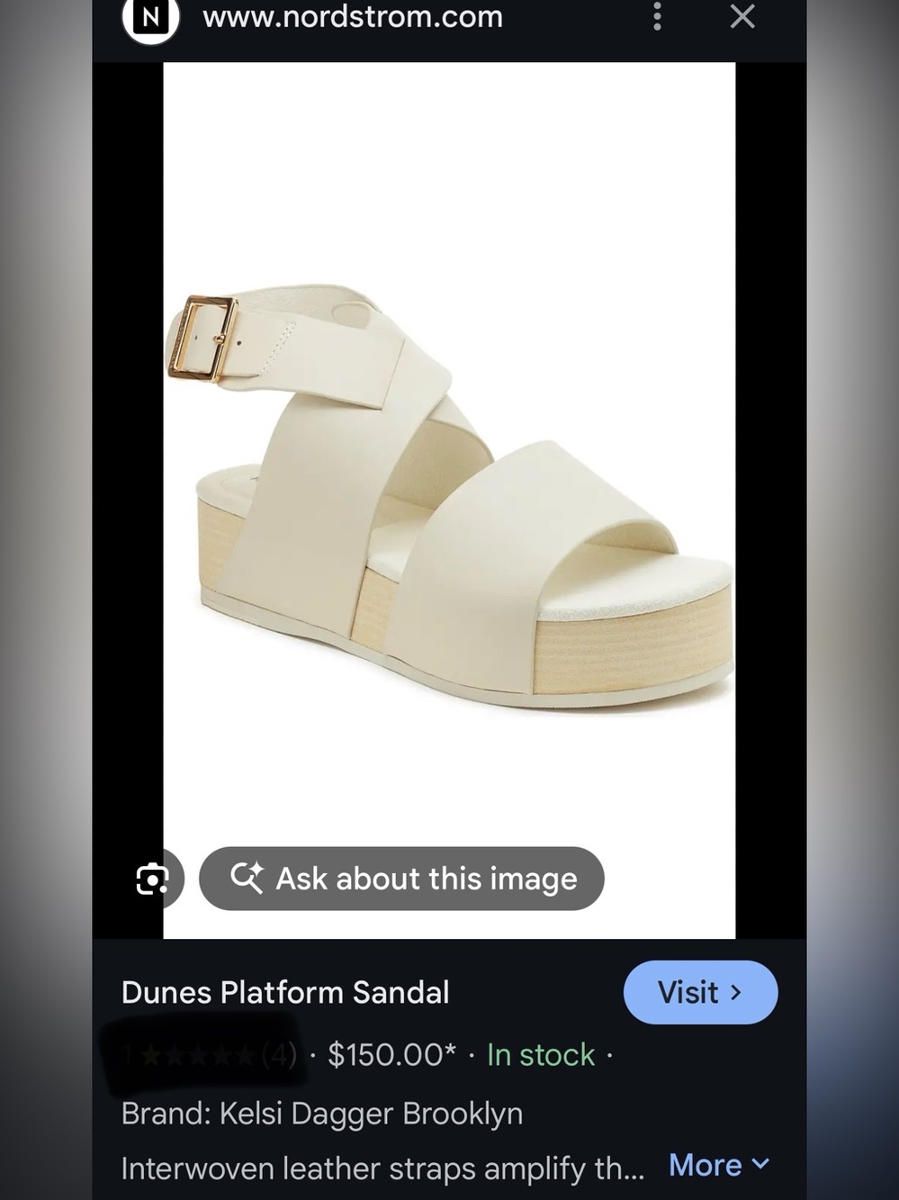Kelsi Dagger Dunes Leather Platform Sandal Salt Gold Hardware Size 8 1/2 NEW - Picture 2 of 10